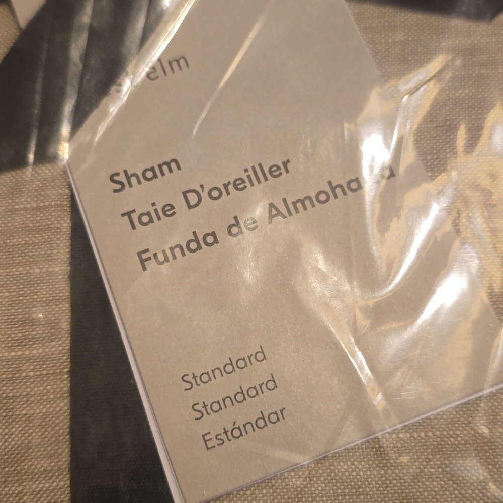 West Elm European Flax Linen Standart Sham,Retail Price $54.00US,Color Dark Flax - Picture 3 of 6